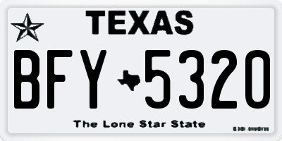 TX license plate BFY5320