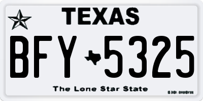 TX license plate BFY5325