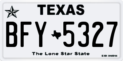 TX license plate BFY5327