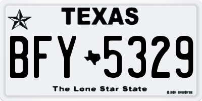 TX license plate BFY5329