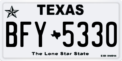TX license plate BFY5330