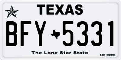 TX license plate BFY5331