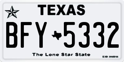 TX license plate BFY5332