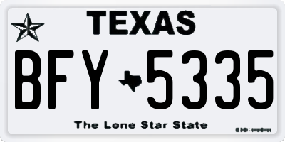 TX license plate BFY5335