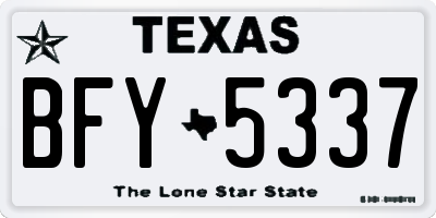 TX license plate BFY5337
