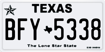 TX license plate BFY5338