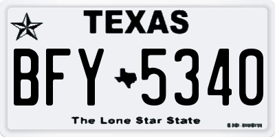 TX license plate BFY5340