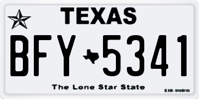 TX license plate BFY5341