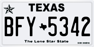 TX license plate BFY5342
