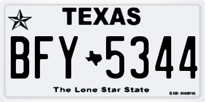 TX license plate BFY5344