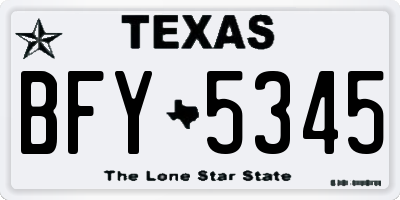 TX license plate BFY5345