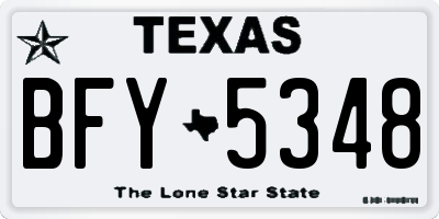 TX license plate BFY5348