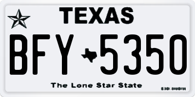 TX license plate BFY5350