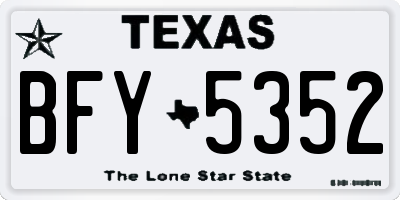 TX license plate BFY5352