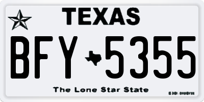 TX license plate BFY5355