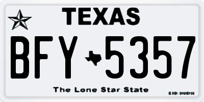 TX license plate BFY5357