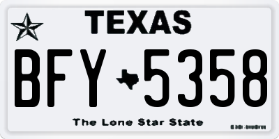 TX license plate BFY5358