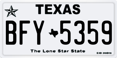 TX license plate BFY5359