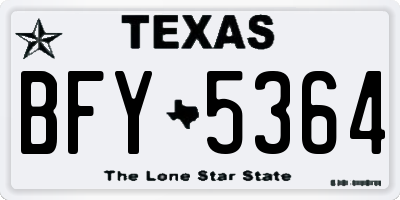 TX license plate BFY5364