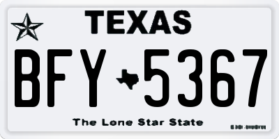 TX license plate BFY5367
