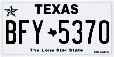 TX license plate BFY5370