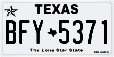 TX license plate BFY5371