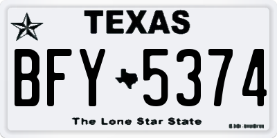 TX license plate BFY5374
