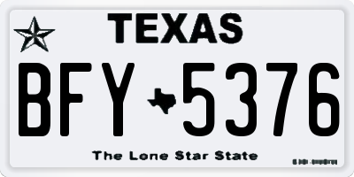 TX license plate BFY5376