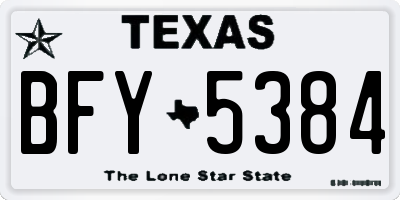 TX license plate BFY5384