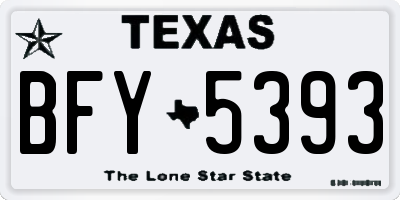 TX license plate BFY5393