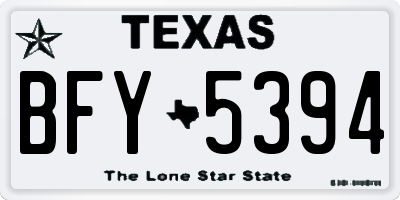 TX license plate BFY5394
