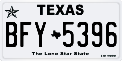 TX license plate BFY5396