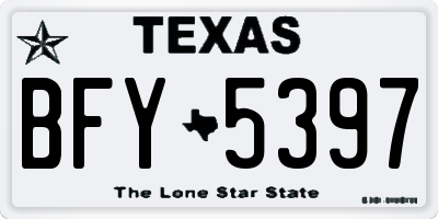 TX license plate BFY5397