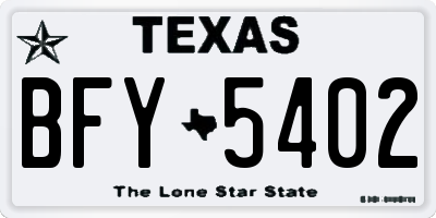TX license plate BFY5402