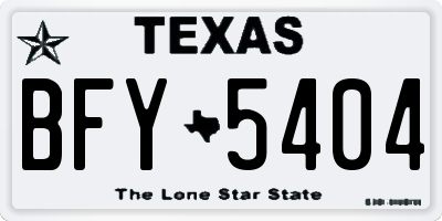TX license plate BFY5404