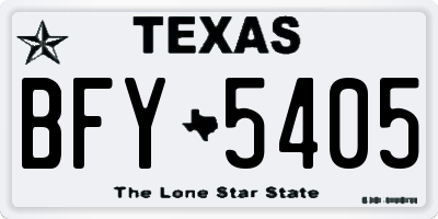TX license plate BFY5405