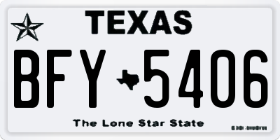TX license plate BFY5406