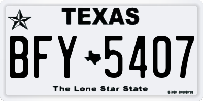 TX license plate BFY5407