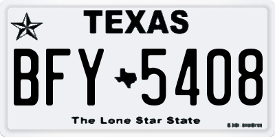 TX license plate BFY5408