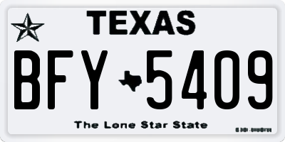 TX license plate BFY5409