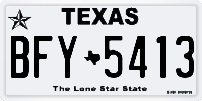 TX license plate BFY5413