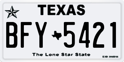 TX license plate BFY5421