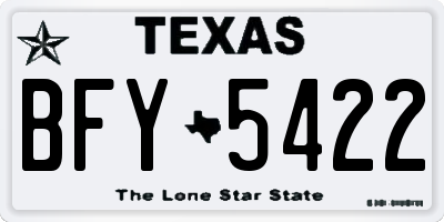TX license plate BFY5422