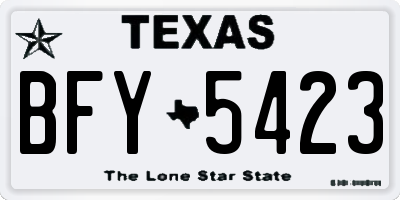 TX license plate BFY5423