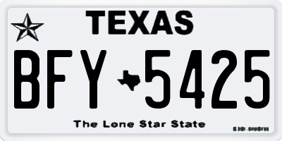 TX license plate BFY5425