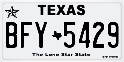 TX license plate BFY5429
