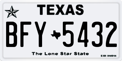 TX license plate BFY5432