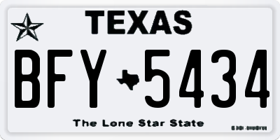 TX license plate BFY5434