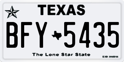 TX license plate BFY5435