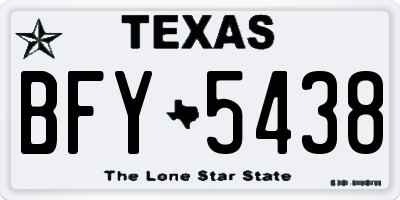 TX license plate BFY5438